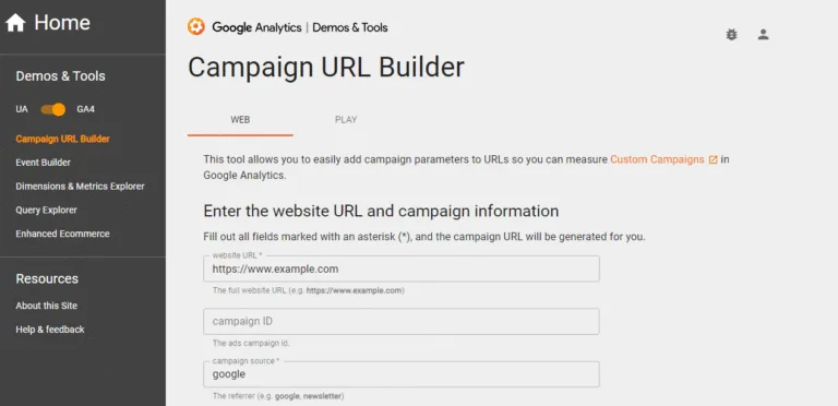 [GA4] URL builders: Collect campaign data with custom URLs