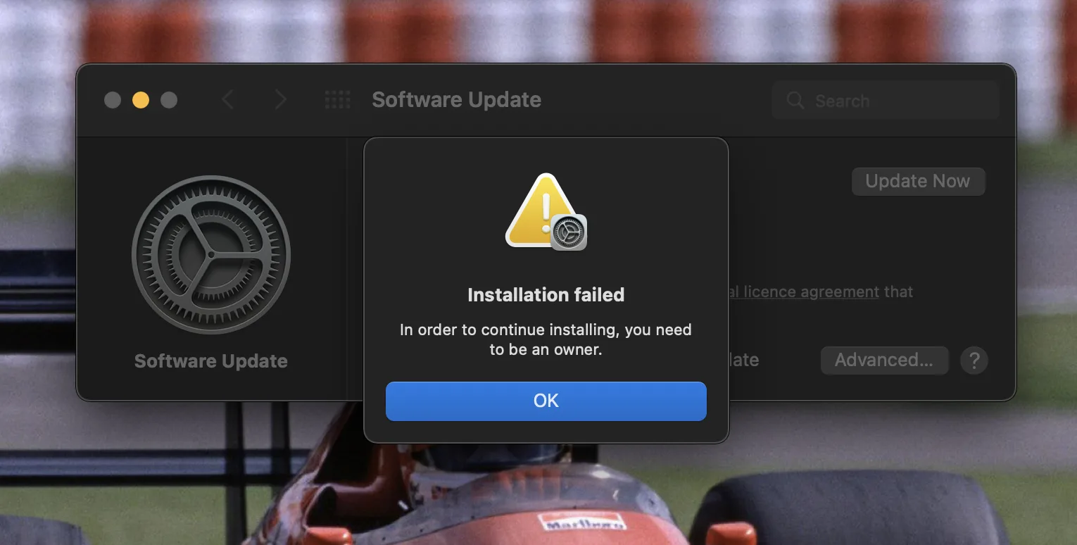 Unable to update MacBook Pro M1 to macOS